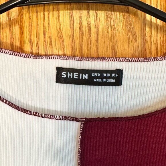 New SHEIN Women's Colorblock Crop Tee Multicolor Long Sleeve Size M - Picture 3 of 5
